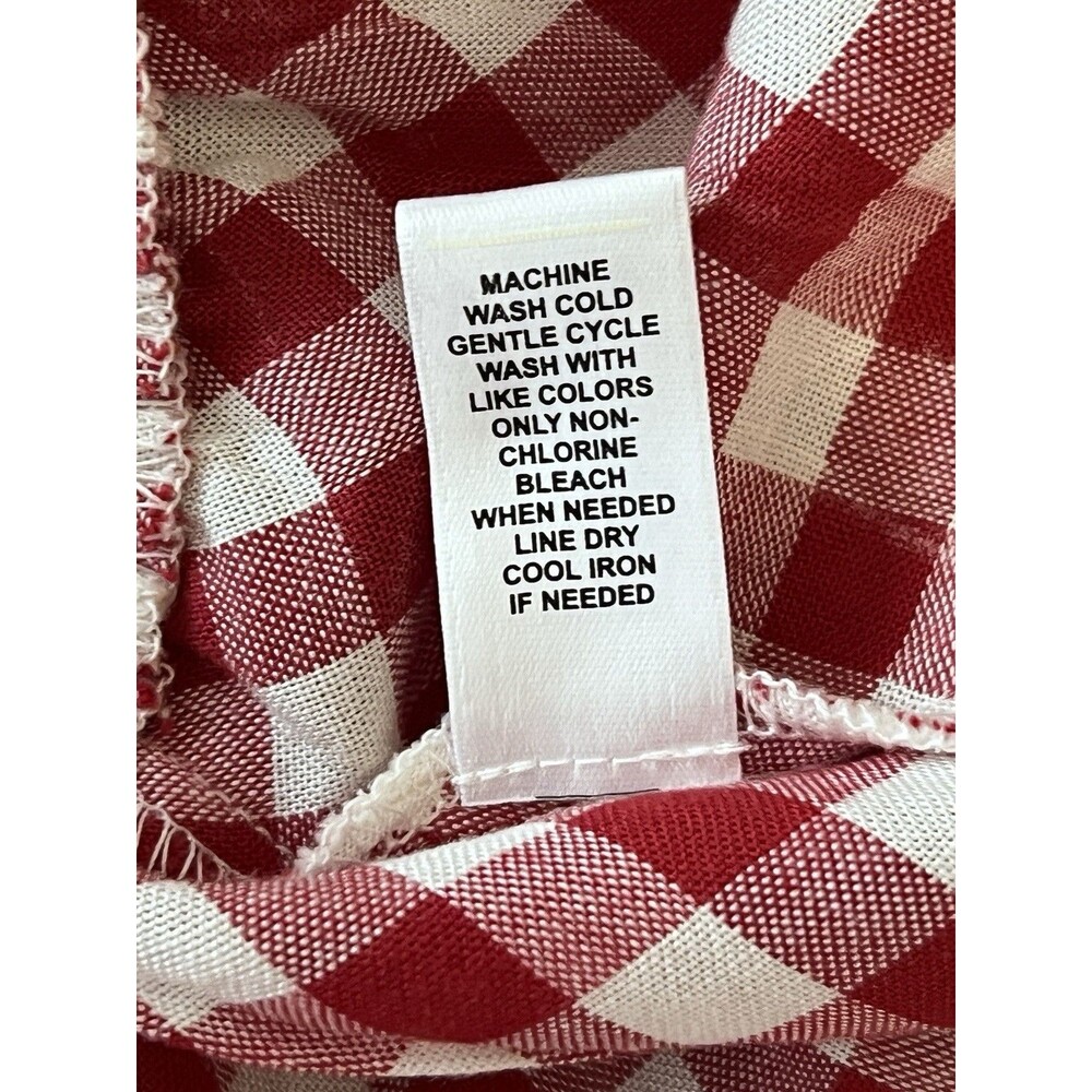 Est 1946 Red & White Gingham Check Sleeveless Peplum Blouse Size Large - Picture 7 of 8